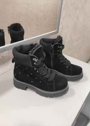 Ботинки женские зимние, замша