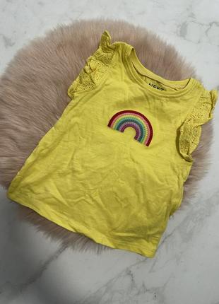Классная футболка с радугой next, желтая футболка, майка,