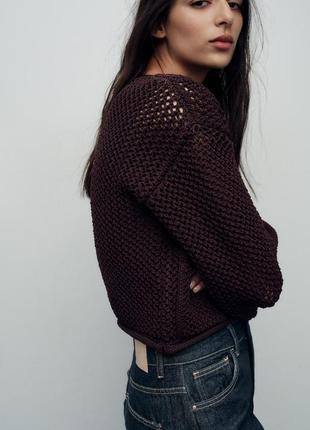 Кардиган женский бордовый zara new3 фото