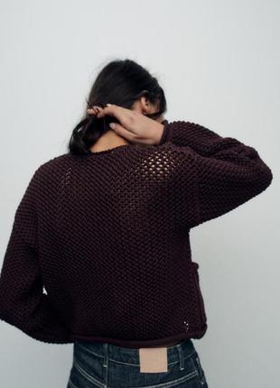Кардиган женский бордовый zara new4 фото