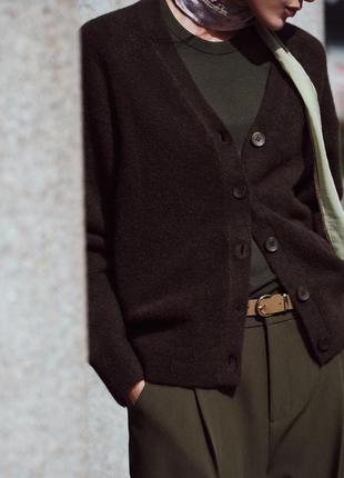 Мягкий коричневый кардиган женский zara new