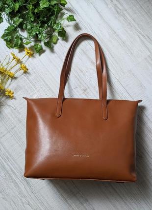 Большая кожаная сумка тоут smith & canova, вместительная кожаная женская сумка