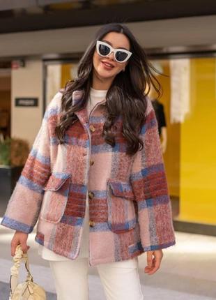Куртка рубашка пальто в клетку от elisa fashion sразмер