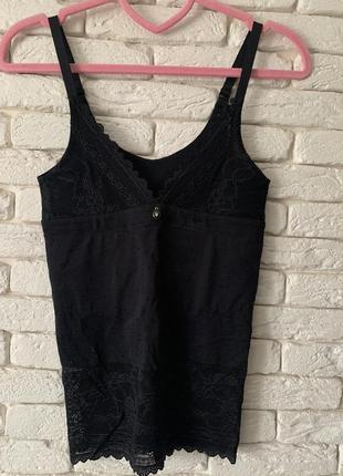 Чёрная майка с утяжкой triumph, p. 34-36/xs-s корректирующая илеал