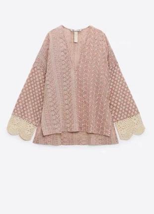 Сорочка блузка в прошву zara