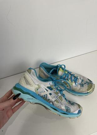 Кроссовки беговые ассиксasics с гелем голубые в цветах фирменные спортивные gel kayano dynamic duomax