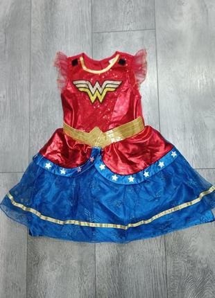 Карнавальное праздничное платье чудо женщина wonder woman на возраст 3-4 года