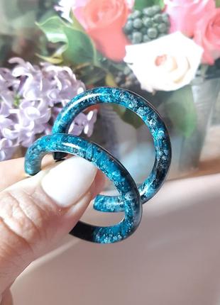 Серьги винтаж металл, под камень темный нефрит