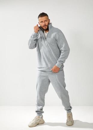 Теплый спортивный костюм, 4 цвета, на флисе, кофта и штаны