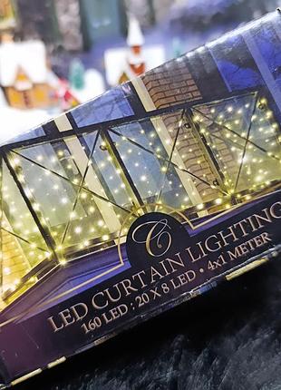 Штора на балкон гірлянда на лоджию вулична занавеска 160 led