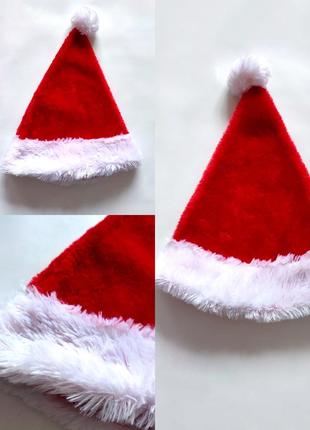 Новорічна шапка дитяча на новий рік шапочка дід мороз санта клаус 🎅 різдво фотосесії колядники шапуля різдвяна
