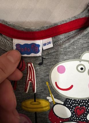 Платье 2 года 24 мес 92 см в клетку новый год свинка пеппа peppa pig3 фото