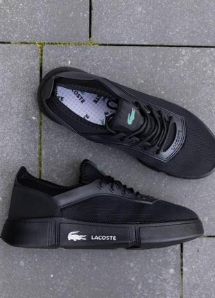 Мужские кеды черные lacoste повседневные кроссовки лакосте легкая летняя обувь простые кроссовки на лето8 фото