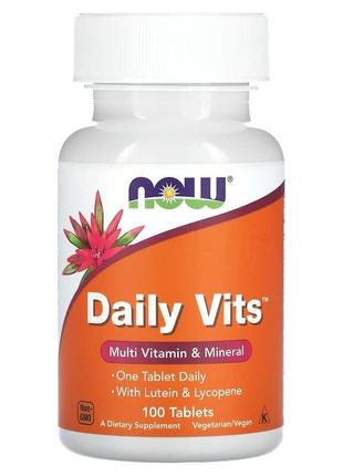 Мультивитамины now foods daily vits комплекс витаминов и минералов 100 таблеток