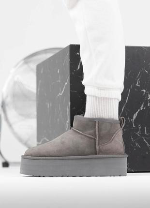 Угг угги угги ugg ultra mini platform grey