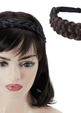 Стильна фірмова плетена коса гумка для волосся toecwegr, 5 ниток, резинка для волосся, класична масивна еластична синтетична пов’язка на голову.