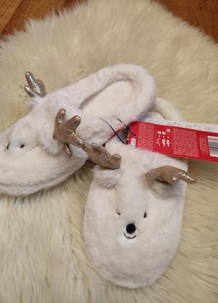 Капці pepco тапки хутро олені новорічні на податок  (36-36,5 р)