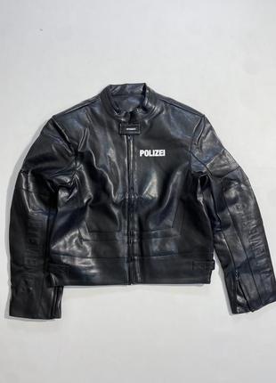 Куртка vetements polizei leather jacket black