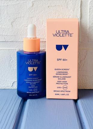 Ultra violette queen screen spf 50 сияющая солнцезащитная сыворотка для лица