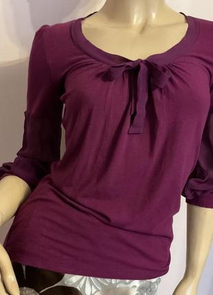 Фирменная блузка с шелковым бантом/ s/ brend max mara