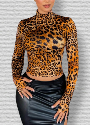 Гольф леопардовый короткий shein