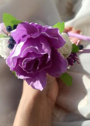 Обруч венчик с цветами