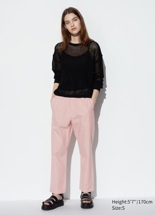 Хлопковые брюки свободного кроя до щиколотки uniqlo