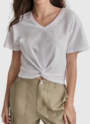 Жіноча футболка dkny з декоративним вузлом