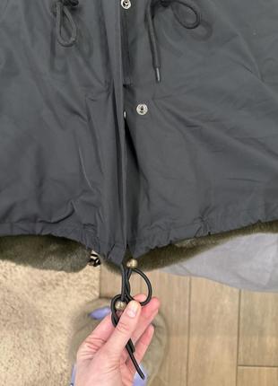 Зимняя парка с натуральным мехом енота - s (xs)