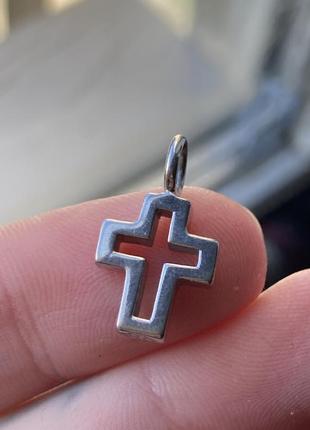 Винтажный серебряный крестик из европы