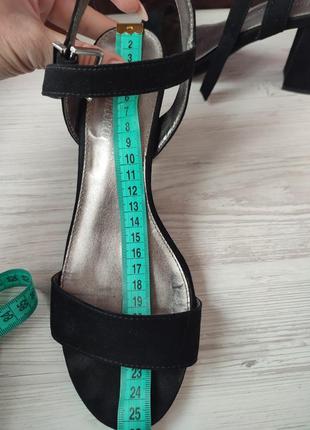 Замшевые босоножки, толстый каблук5 фото