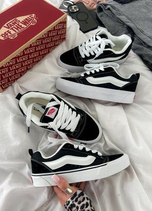 Knu old skool black / white premium platform9 фото