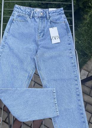 Джинсы zara высокая посадка новыми мом