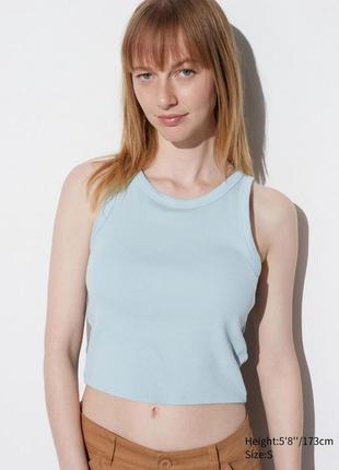 Женский топ в рубчик с чашками uniqlo