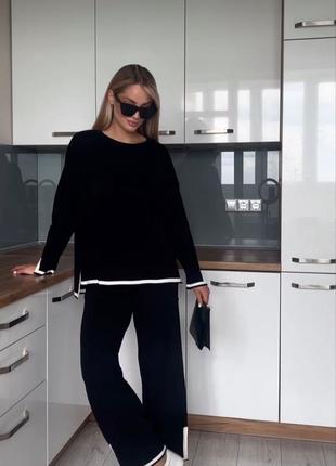 Костюм худи и штаны палаццо отличное качество! машинная повязка