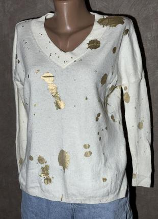 Светр brodie fine cashmere із золотим принтом