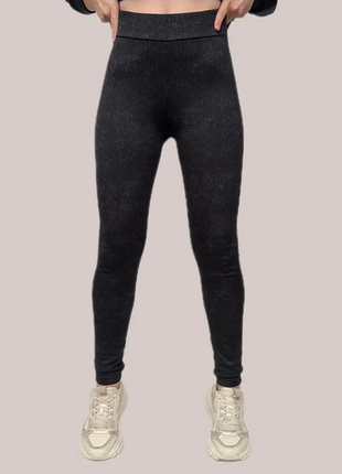 Лосини рубчик із начосом, рубчик з ефектом варіння, теплі лосини рубчик, лосини широкий рубчик варіння4 фото