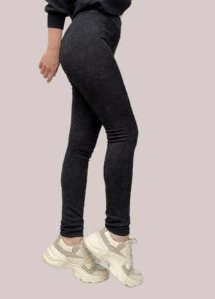 Лосини рубчик із начосом, рубчик з ефектом варіння, теплі лосини рубчик, лосини широкий рубчик варіння3 фото