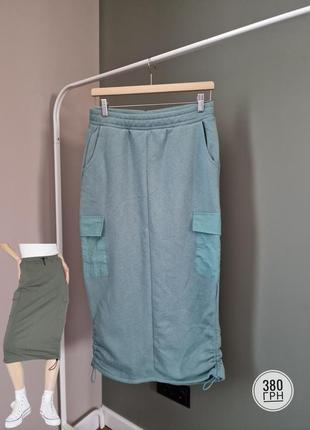 Теплая юбка на флисе юбка миди юбка карго primark