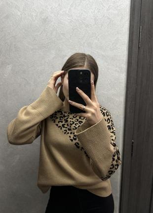 Свитер леопардовый принт