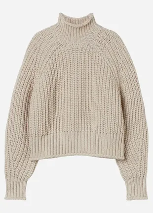 Светр жіночий грубого в'язання, шерсть h&m р.s бежевий (оригінал)