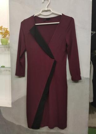Платье трикотажное бордового цвета