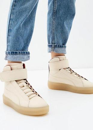 Бежевые кеды puma platform mid wns