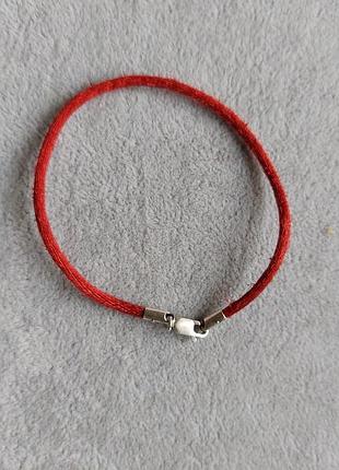 Браслет червона нитка срібний замок