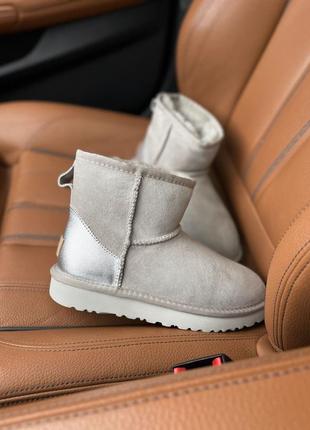 Угги угги угг ugg light grey mini chromium