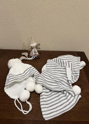 Шапка шарф детский комплект