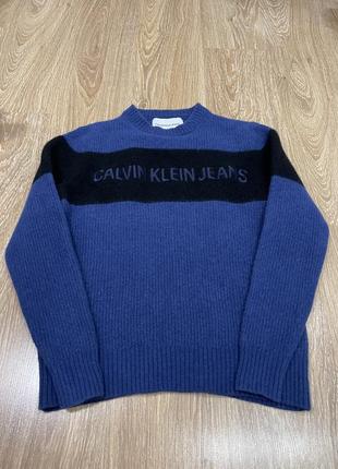 Шерстяной пуловер 100% wool calvin klein