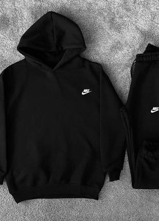 Черный мужской спортивный костюм на флисе nike💣