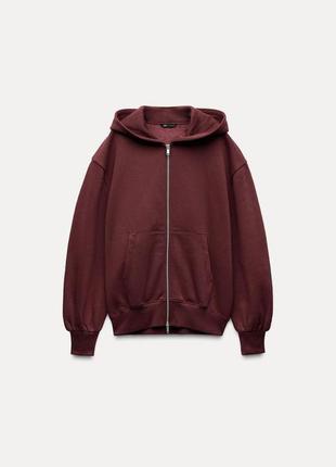 Світшот оверсайз із блискавкою zara