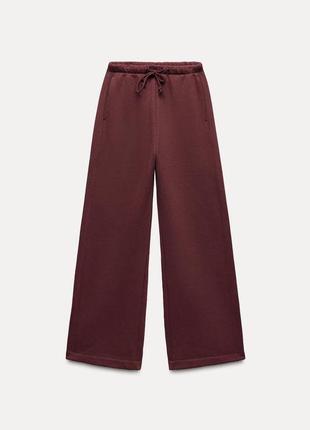 Плюшеві штани straight-leg zara